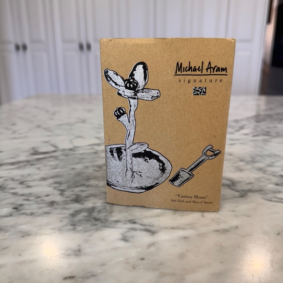 Michael Aram Fantasy Bloom Amethyst & nickel Salt Dish with Shovel Spoon. NIB. - Picture 2 of 13